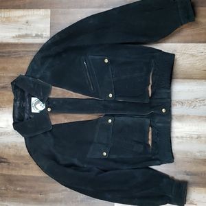 Black Suede Bomber Jacket